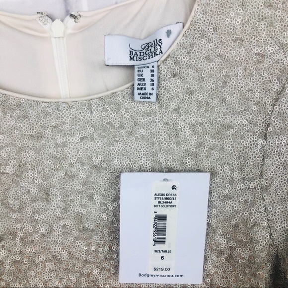 Badgley Mischka Ombré sequin dress long sleeves - Picture 5 of 8